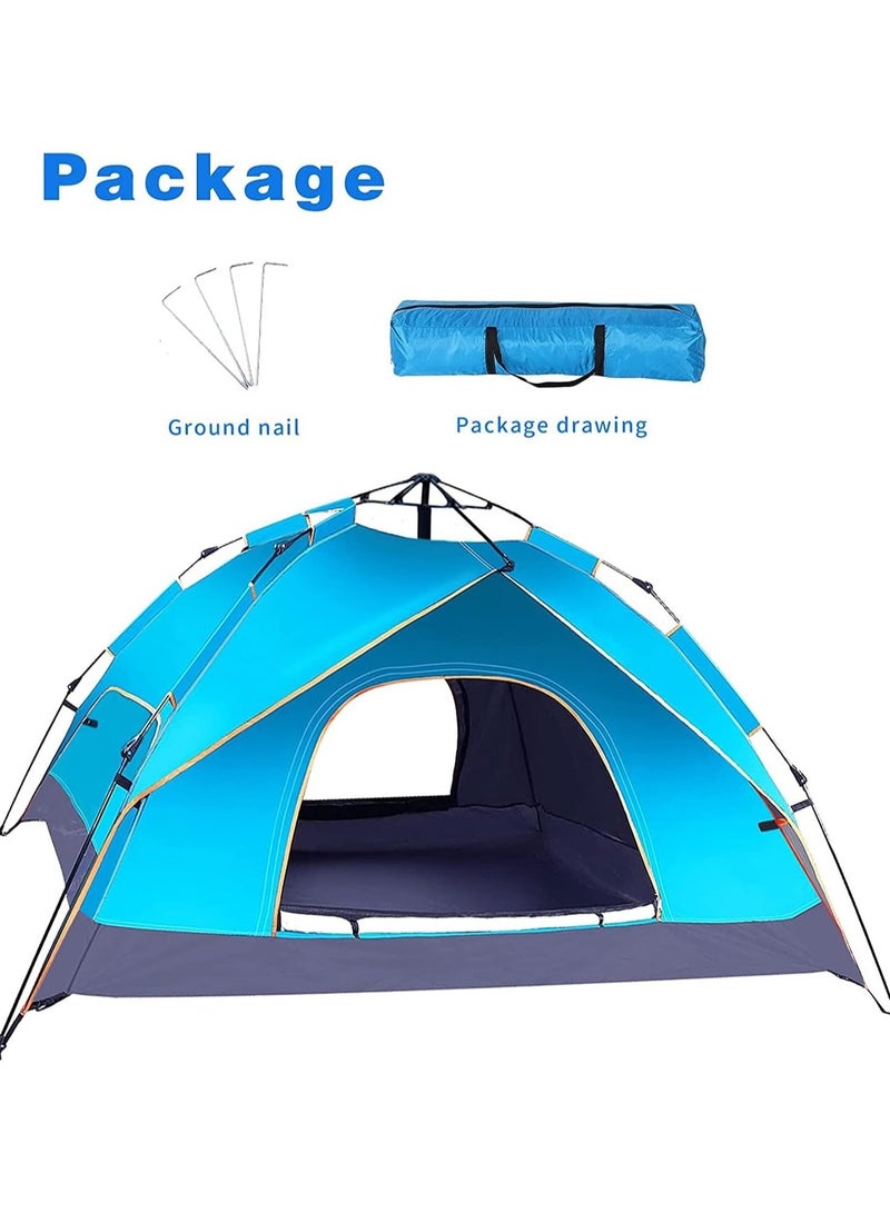Generic Automatic Pop-Up Camping Tent, 3-4 Person Waterproof Folding Tent in Assorted Colors, Quick Setup with Door, Sun and Rain Protection, Lightweight and Portable for Hiking, Beach, Backpacking and Travel  - Image 3