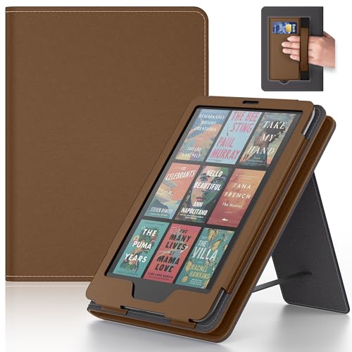 Lainergie Case with Hand Strap and Stand,Incompatible with Old Version, Durable Synthetic Leather Cover with Auto Sleep Wake,Brown - Image 4
