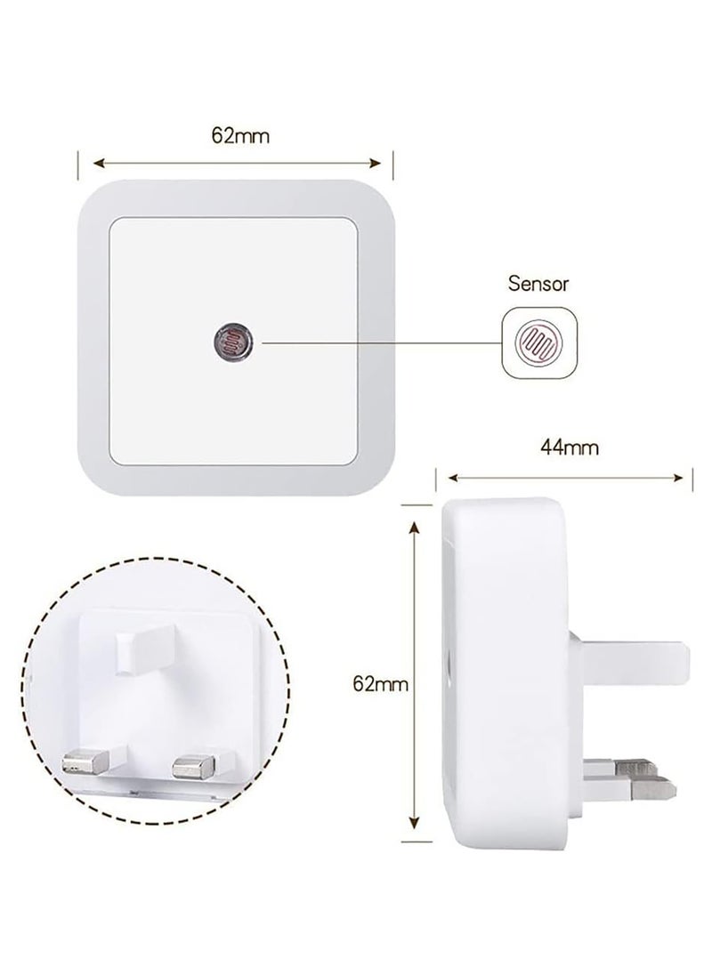 2 Pcs Night Light, Night Lights Plug into Wall, Auto On/Off Motion Activation Nightlight, For Bathroom, Hallway, Bedroom, Kids Room, Stairway
