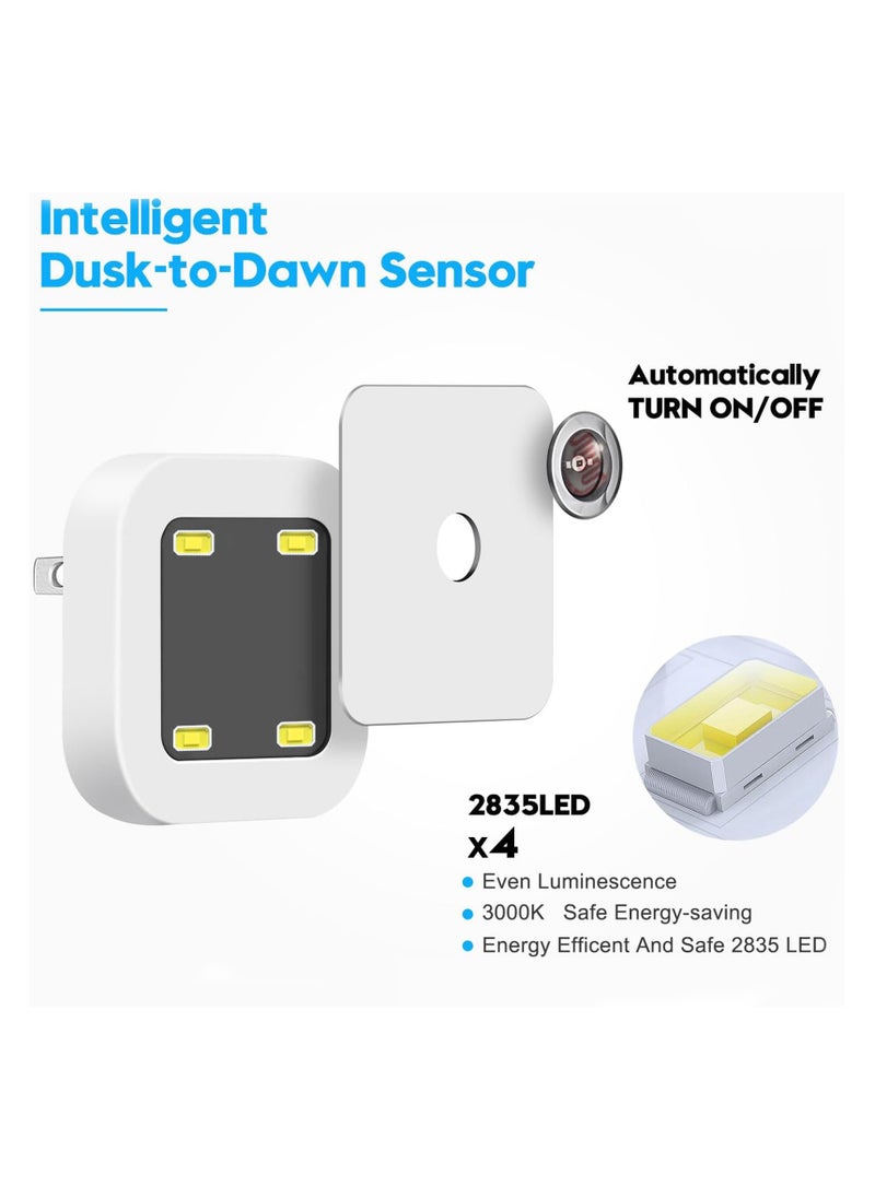 2 Pcs Night Light, Night Lights Plug into Wall, Auto On/Off Motion Activation Nightlight, For Bathroom, Hallway, Bedroom, Kids Room, Stairway