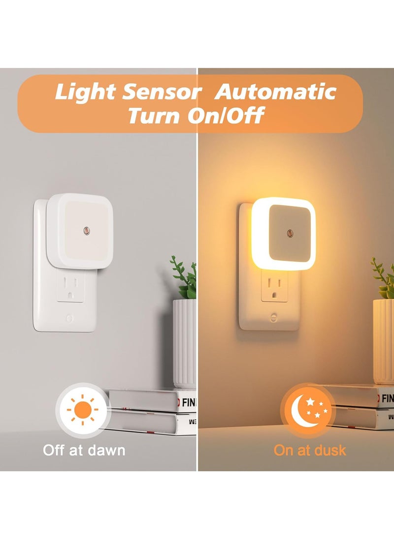 2 Pcs Night Light, Night Lights Plug into Wall, Auto On/Off Motion Activation Nightlight, For Bathroom, Hallway, Bedroom, Kids Room, Stairway