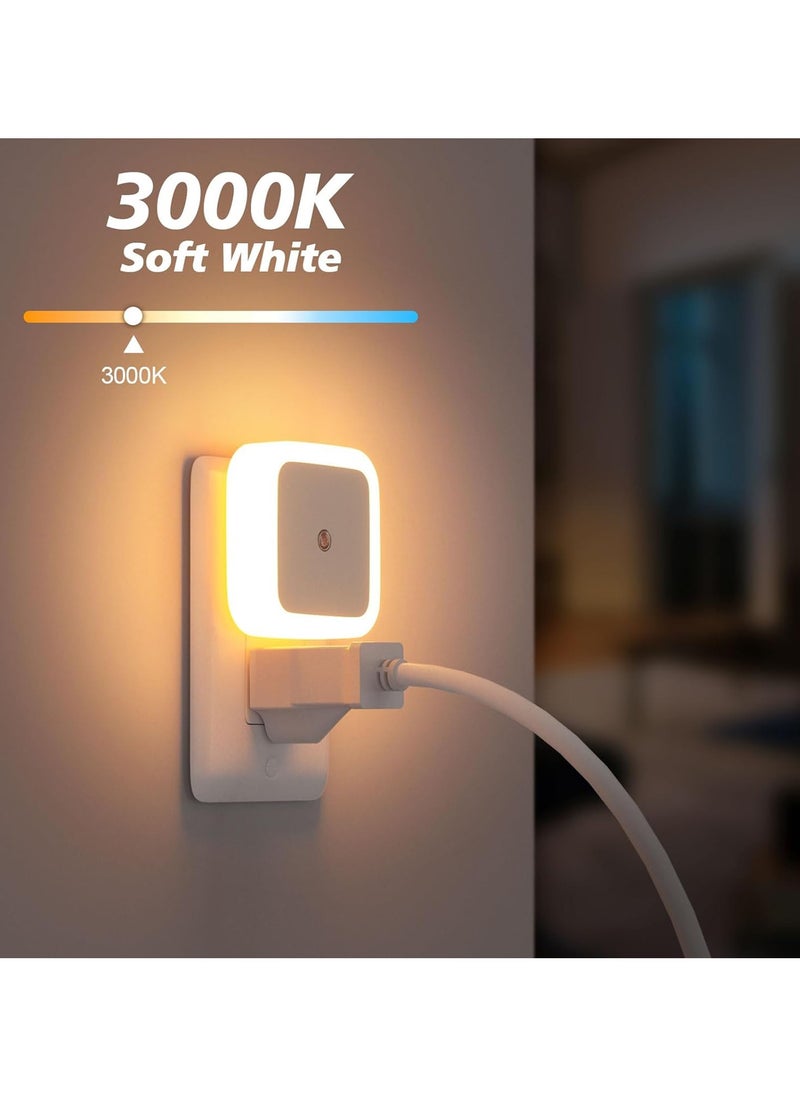 2 Pcs Night Light, Night Lights Plug into Wall, Auto On/Off Motion Activation Nightlight, For Bathroom, Hallway, Bedroom, Kids Room, Stairway