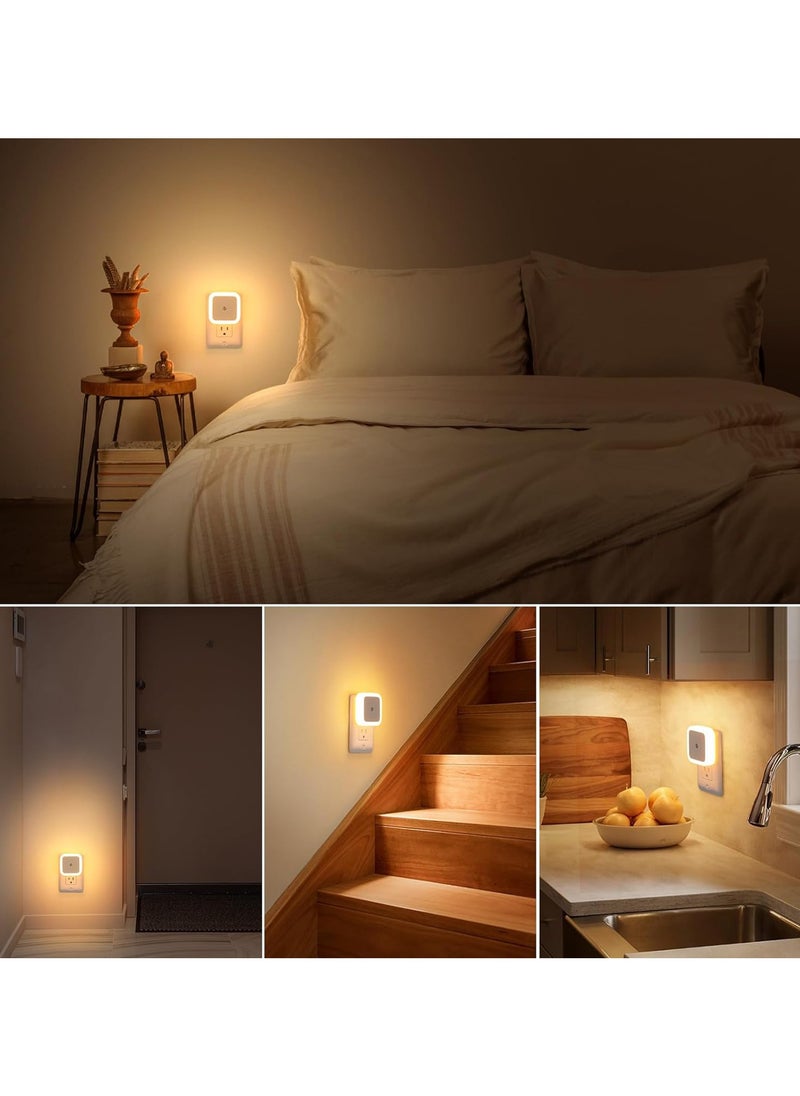 2 Pcs Night Light, Night Lights Plug into Wall, Auto On/Off Motion Activation Nightlight, For Bathroom, Hallway, Bedroom, Kids Room, Stairway