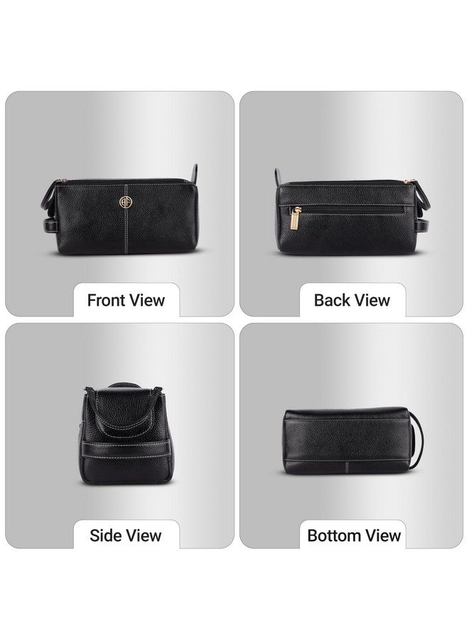 HAMMONDS FLYCATCHER حقيبة أدوات التجميل من هاموندز فلاي كاتشر جلد طبيعي للرجال والنساء - حقيبة تنظيم السفر، حقيبة أدوات الحلاقة للرجال، حقيبة تنظيم مستحضرات التجميل، حقيبة أدوات التجميل للرجال مع جيوب متعددة - سوداء - Image 5