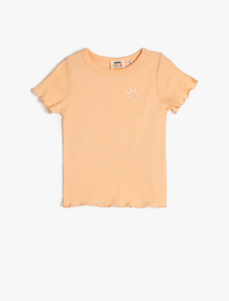 KOTON Koton | Embroidered Short Sleeves Top