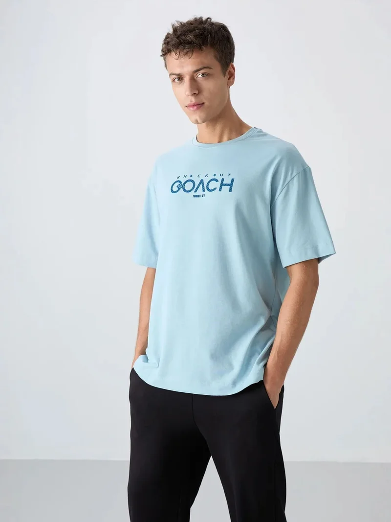 TOMMYLIFE TOMMY Oversized Logo Patch Crew Neck T-Shirt