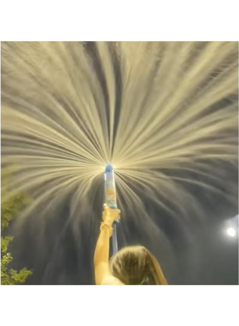 Realfrog 2PCS Water Fireworks Toys Firework Water Gun Toy Splash Spray Squirt Water Toy Gun Outdoor Water Spray Sprinkler Push Water Gun Water Play Sprinkler Outdoor Activities Pool Game (Blue/Pink) - Image 3