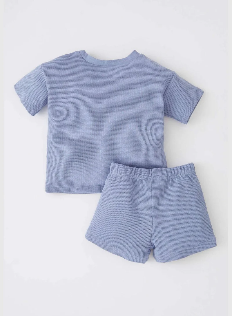 DeFacto 2 Pack BabyBoy Regular Fit Bike Neck Short Sleeve Knitted Set