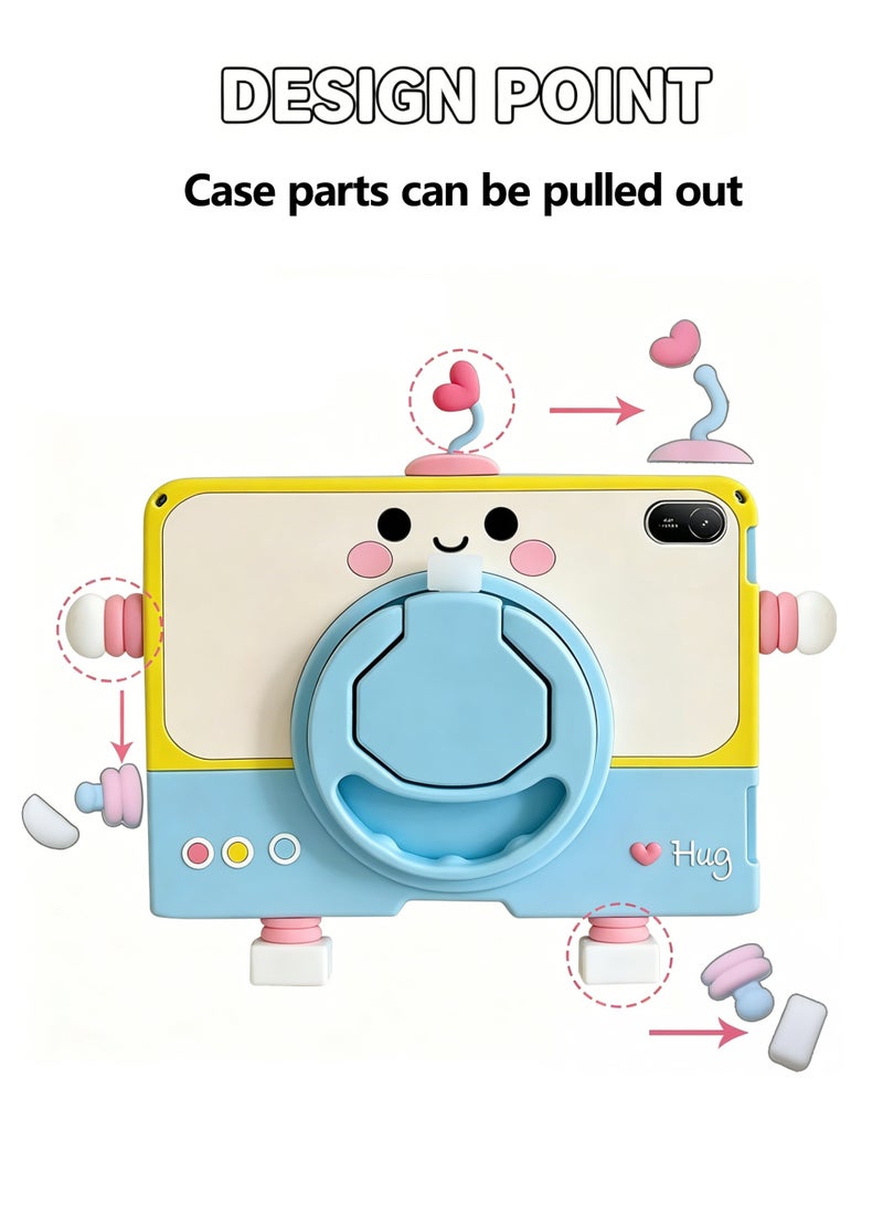 HUAWEI MatePad SE 11-Inch 2024 Cartoon Kids Case, Portable Handle Stand, Kids Friendly Soft Silicone Adjustable Stand Shockproof Cover for HUAWEI MatePad SE 11'' 2024 - Image 4