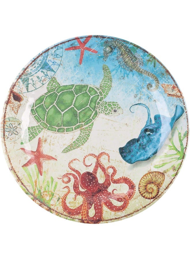 UP طقم أدوات المائدة من UPware مكون من 16 قطعة بتصميم سلحفاة البحر للأطباق الخارجية، طقم أطباق وأوعية خدمة لـ 4 أشخاص بألوان متعددة - Image 4