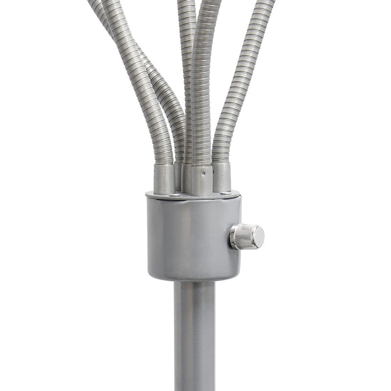 Simple Designs LF2006-SLM 67" Contemporary Multi Head Medusa 5 Light Adjustable Gooseneck Silver Floor Lamp with Fun Light Multicolored Shades for Kids Bedroom Playroom Living Room Office - Image 3