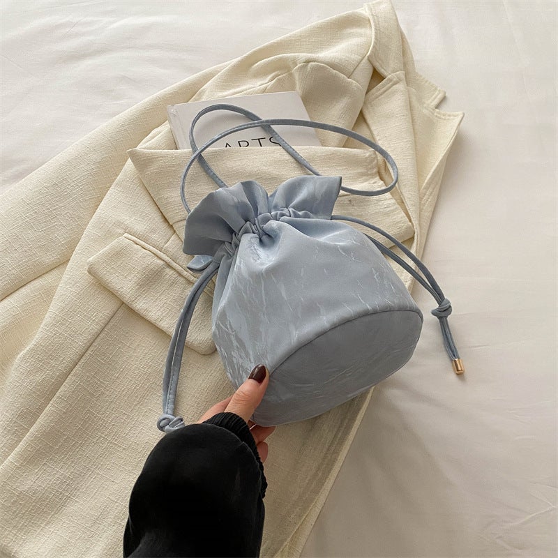 Solid Color Stylish Small Bag Women'S Korean-Style All-Match Ins Bucket Bag Fashionable Shoulder Crossbody Bag - Image 1