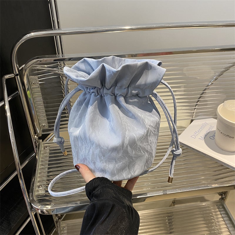 Solid Color Stylish Small Bag Women'S Korean-Style All-Match Ins Bucket Bag Fashionable Shoulder Crossbody Bag - Image 5
