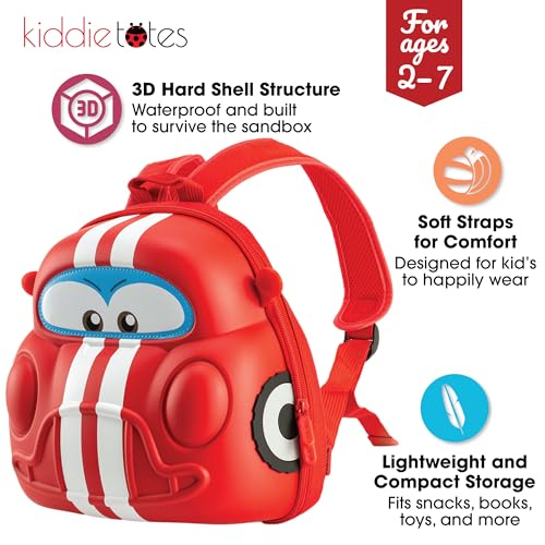KIDDIETOTES Car Backpack for Boys and Children – Three Color Options of Cars Backpack for Toddlers – Perfect for Daycare, Preschool, Kindergarten, and Elementary School - Image 2