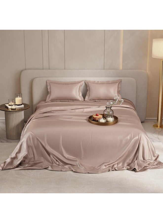 Stoa Paris مفرش سرير مزدوج ستوا باريس مع 2 غطاء وسادة، مجموعة بياضات فاخرة UltraSatin 300 TC، ديكور منزلي جمالي، هدية للأزواج، زفاف، ذكرى سنوية، ليلة موعد - شامبانيا - Image 3