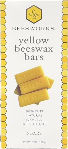 Beesworks Yellow Beeswax Bars (6 oz) | 100% Pure, Cosmetic Grade, Triple-Filtered Beeswax for DIY Skin Care, Lip Balm, Lotion and Candle Making (1 oz Bars - Pack of 6) - Image 1