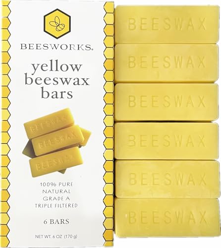 Beesworks Yellow Beeswax Bars (6 oz) | 100% Pure, Cosmetic Grade, Triple-Filtered Beeswax for DIY Skin Care, Lip Balm, Lotion and Candle Making (1 oz Bars - Pack of 6) - Image 2