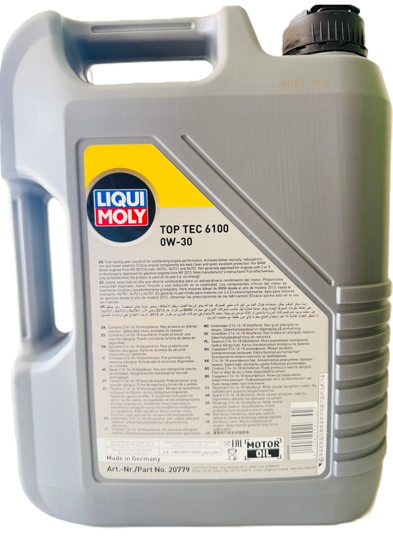 ليكوي مولي زيت محرك تخليقي كامل متطور 0W30 من توب-تيك 6100، سعة 5 لترات - Image 4