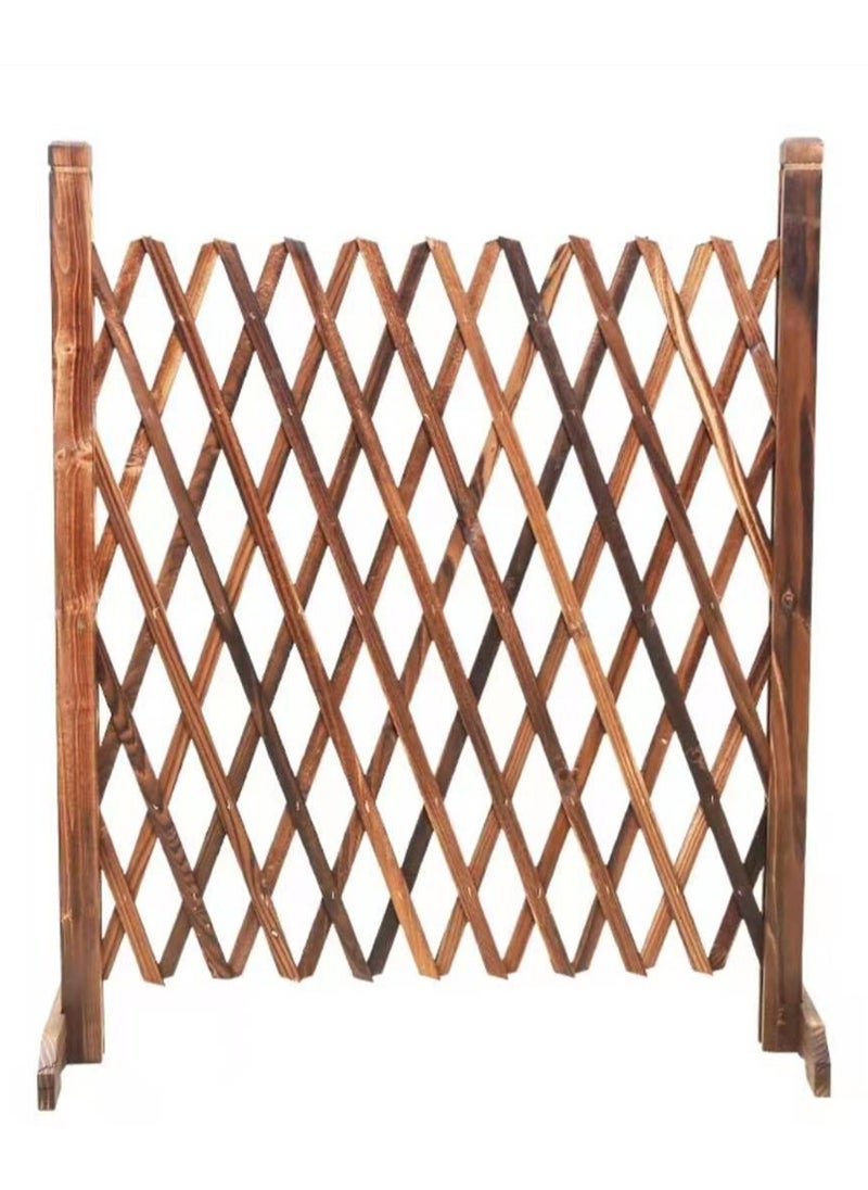 LINGWEI Home Garden Balcony Villa Indoor Outdoor Wooden Garden Fence Portable Expanding Wicker Wooden Fence Pet Gate  - Image 1