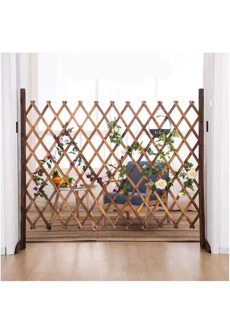 LINGWEI Home Garden Balcony Villa Indoor Outdoor Wooden Garden Fence Portable Expanding Wicker Wooden Fence Pet Gate  - Image 5