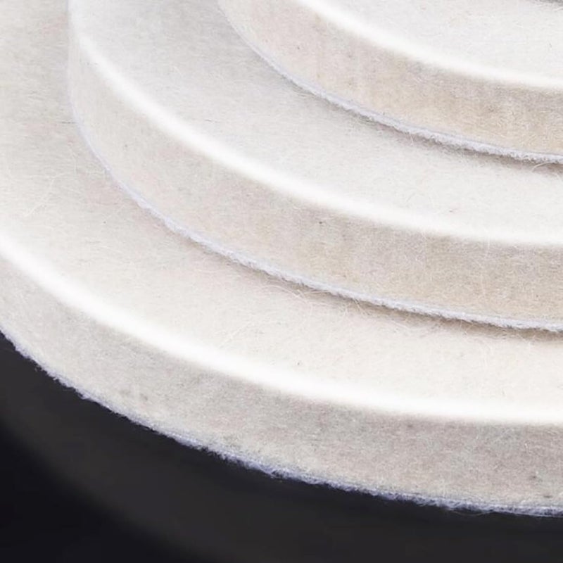 JUNLIXN 6" Wool Polishing Pads, 5pcs Wool Felt Polishing Pad Buffing Wheels Flocking Hook & Loop Back for Random Orbital Sander Trendy natural assorted colors - Image 3