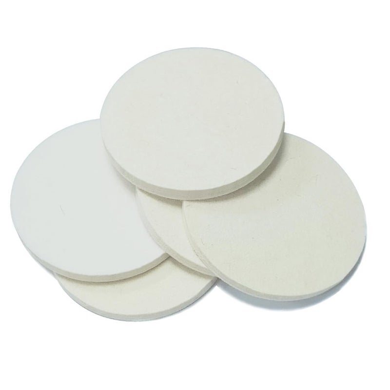 JUNLIXN 6" Wool Polishing Pads, 5pcs Wool Felt Polishing Pad Buffing Wheels Flocking Hook & Loop Back for Random Orbital Sander Trendy natural assorted colors - Image 1