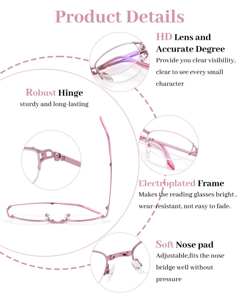 LUFF Pocket Folding Reading Glasses - Full Frame Stability | Portable 50mm Fold w/Case | Anti-Eye Strain Blue Light Blocking - Image 5