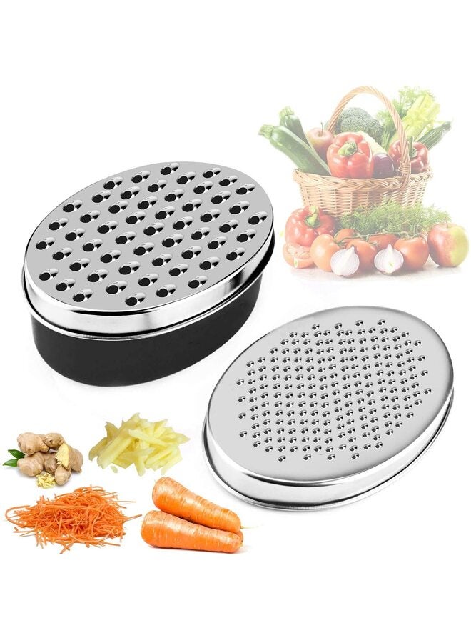 LAMAY Cheese Grater Citrus Lemon Zester with Food Storage Container & Lid - Perfect For Hard Parmesan Or Soft Cheddar Cheeses, Ginger, Vegetables, Butter, Chocolate & Nutmeg - Image 1