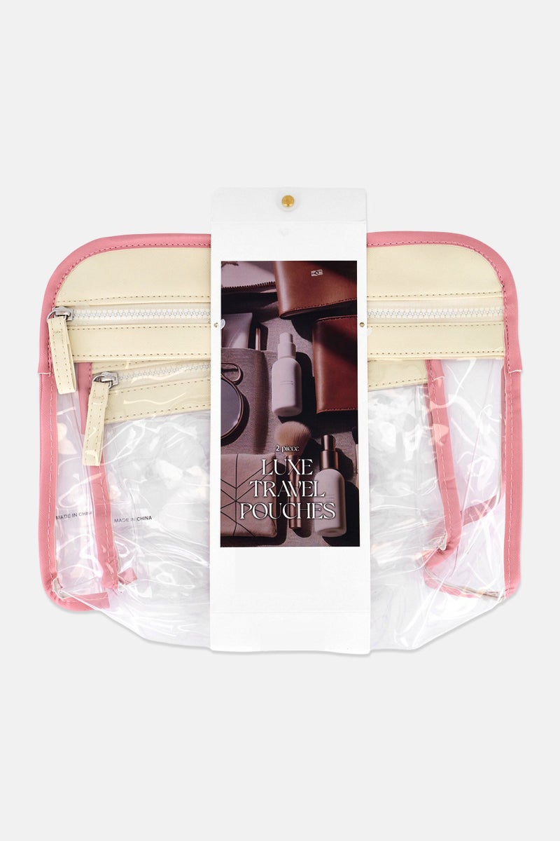 Luxe + Willow 2 Pieces Travel Pouches, Transparent - Image 1