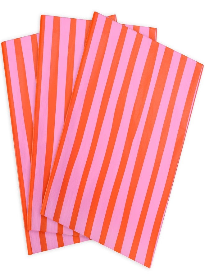 FYSUIMU 100 Sheets Pink Red Stripe Tissue Paper Gift Wrapping Tissue for Birthday Baby Shower Wedding Party DIY Crafts Supplies, 14 x 20 Inch - Image 1