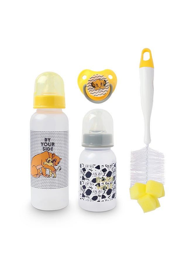 Disney Pack Of 4 Lion King Printed Feeding Bottle With Accessories Set - Image 1
