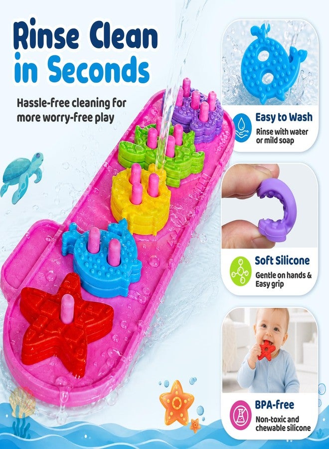 TSYAN Montessori Sensory Toys for Toddlers, Silicone Sorting & Stacking Toys Game with Tactile Textures, Baby STEM Counting & Sorting Learning Toys Preschool Educational Gifts for Boys Girls - Image 5