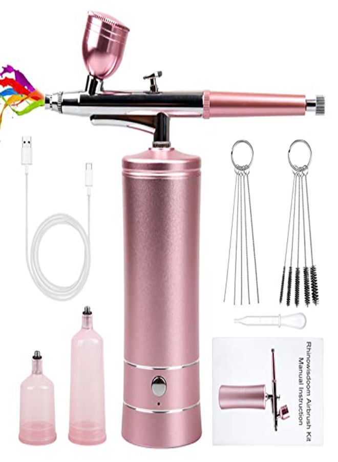 Arabest Rechargeable Wireless Air Brush Compressor Automatic Handheld Air Brush Gun Air Brush Set Portable Wireless Air Brush for Hairdressing Nail Art Cake Decoration Make-up Model Painting - Image 1