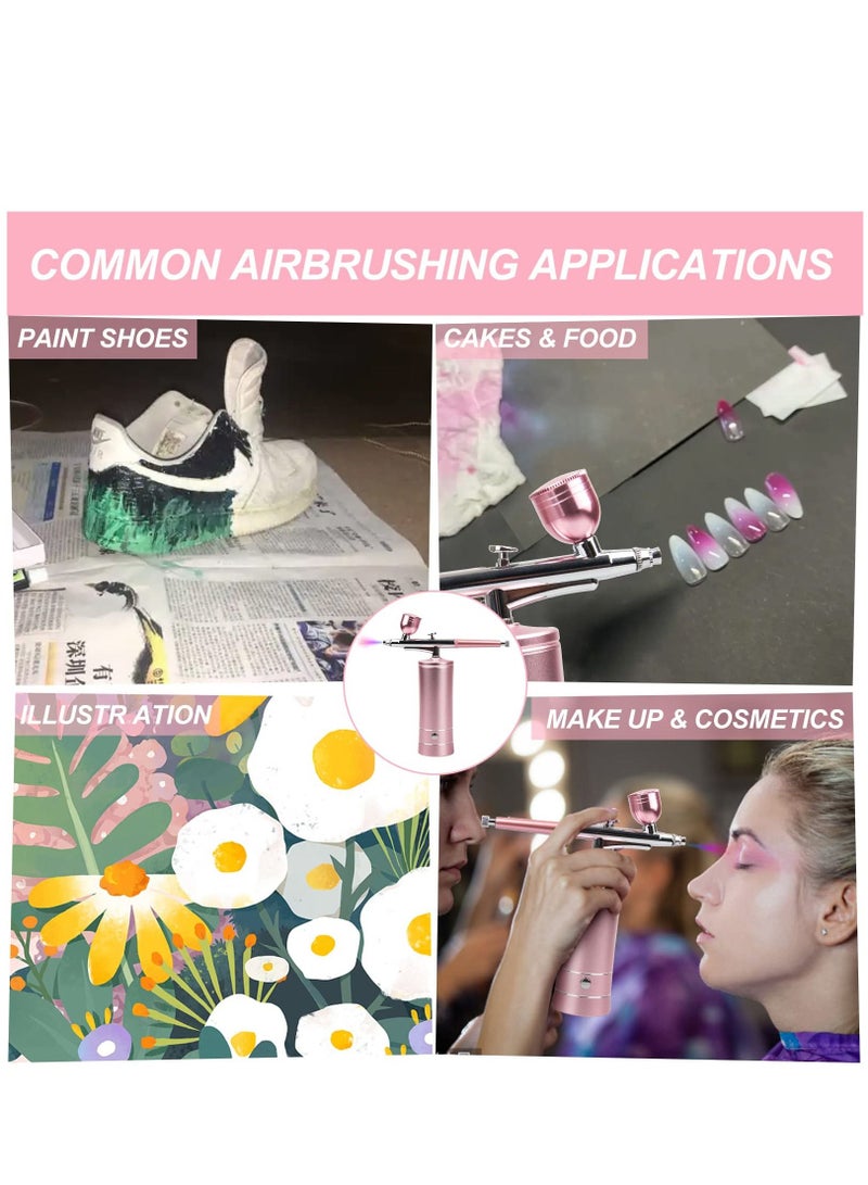 Arabest Rechargeable Wireless Air Brush Compressor Automatic Handheld Air Brush Gun Air Brush Set Portable Wireless Air Brush for Hairdressing Nail Art Cake Decoration Make-up Model Painting - Image 3