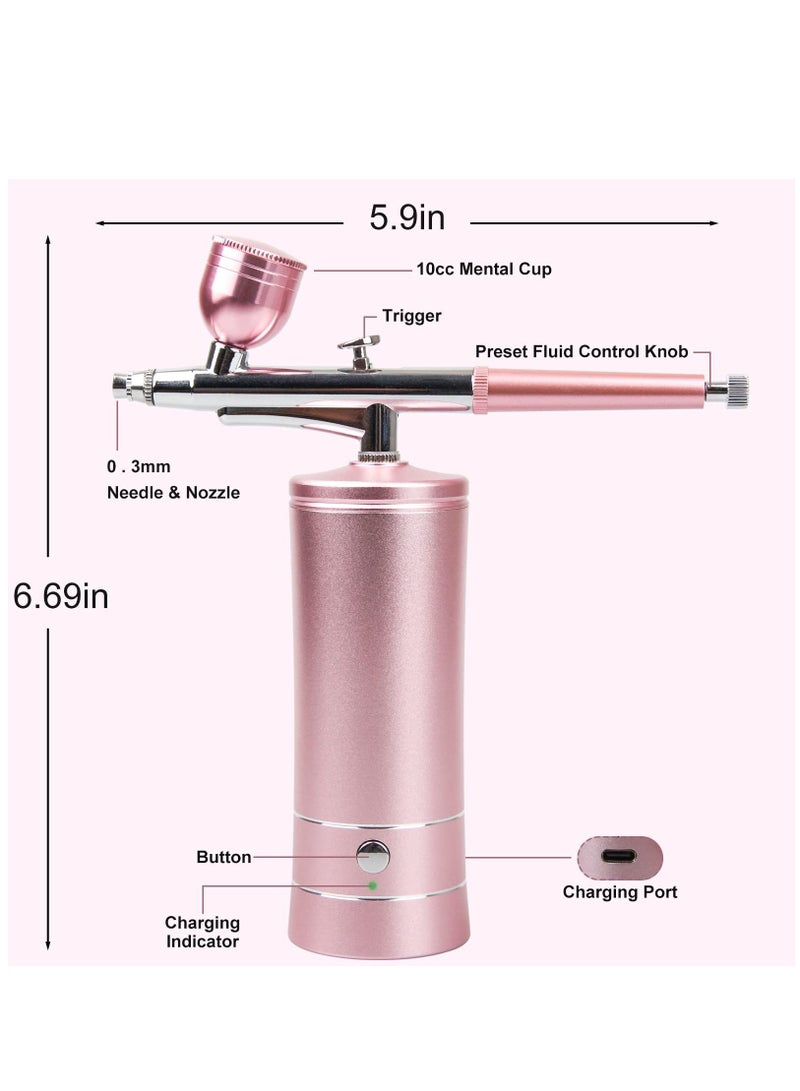 Arabest Rechargeable Wireless Air Brush Compressor Automatic Handheld Air Brush Gun Air Brush Set Portable Wireless Air Brush for Hairdressing Nail Art Cake Decoration Make-up Model Painting - Image 2