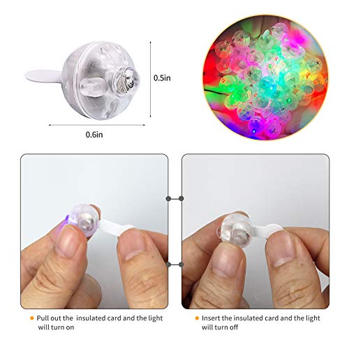 Aogist 100pcs Multicolor LED Balloon Lights, Rainbow Colored Round Led Flash Mini Ball Lights for Paper Lantern Balloon, Indoor Outdoor Party Event Fun Birthday Party Wedding Halloween Christmas Decorations - Image 3