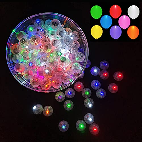 Aogist 100pcs Multicolor LED Balloon Lights, Rainbow Colored Round Led Flash Mini Ball Lights for Paper Lantern Balloon, Indoor Outdoor Party Event Fun Birthday Party Wedding Halloween Christmas Decorations - Image 1
