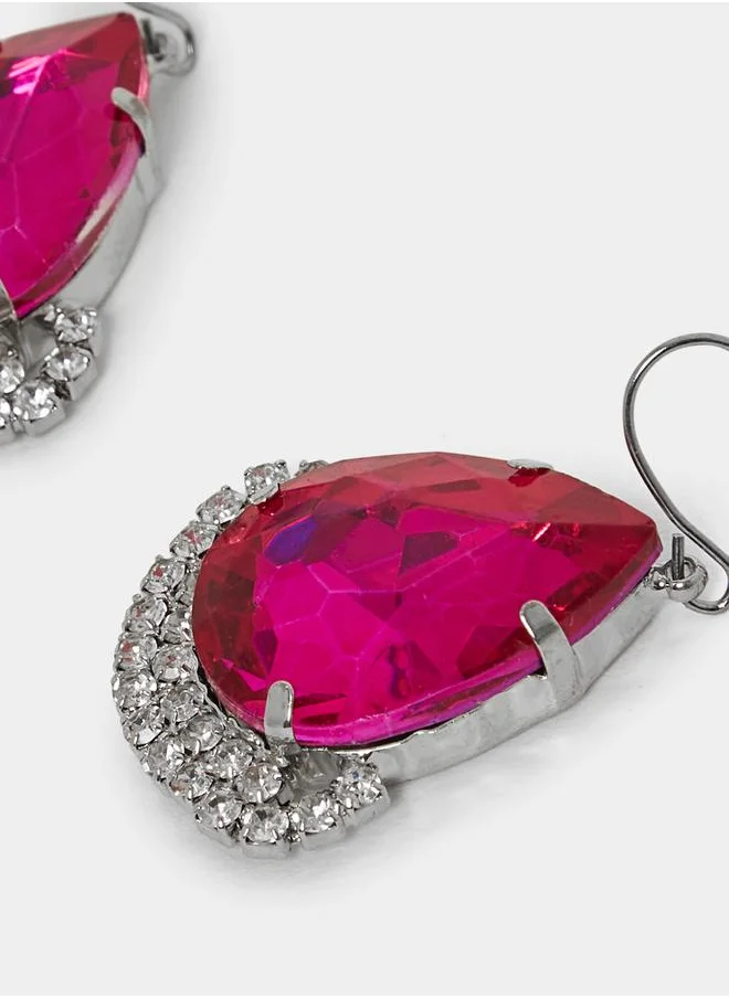 ستايلي Embellished Faux Gem Earrings