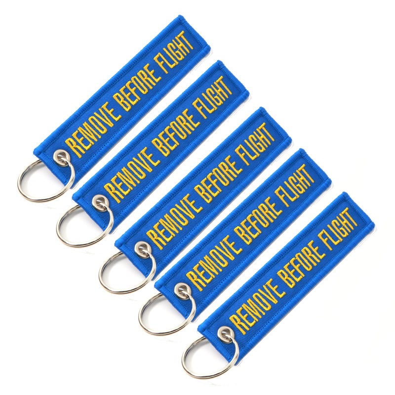 Rotary13B1 - Remove Before Flight Keychain - Blue/Yellow 5pcs - Image 1
