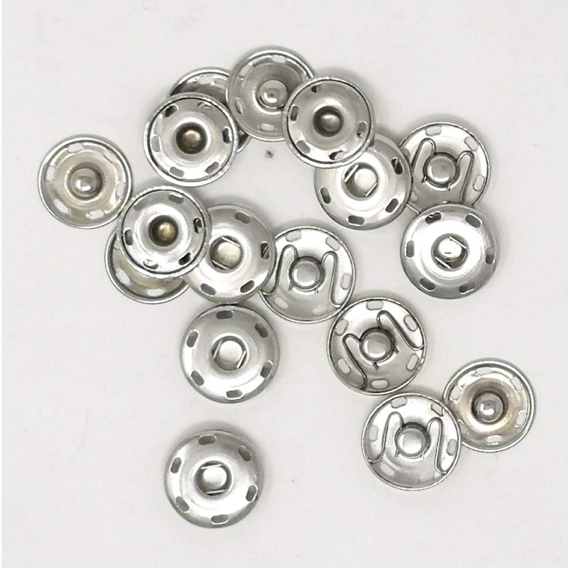 xsby 50 Sets Sew-on Snap Metal Snaps Fasteners Press Studs Buttons for Sewing Clothing 17mm Silver - Image 3