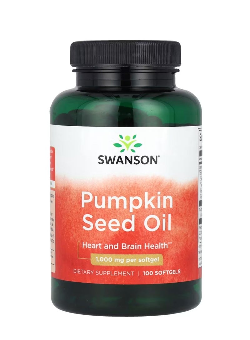 SWANSON Pumpkin Seed Oil 1000 mg 100 Softgels - Image 1