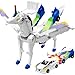 Intoypad Unicorn Collision Transforming Cars Toy for Girls Boys 2 Magnetic Cars Transform into Magical Unicorn Collision Transforming Robot Cars Toy Deformation Christmas Birthday Gifts for Kids Blue - Image 2