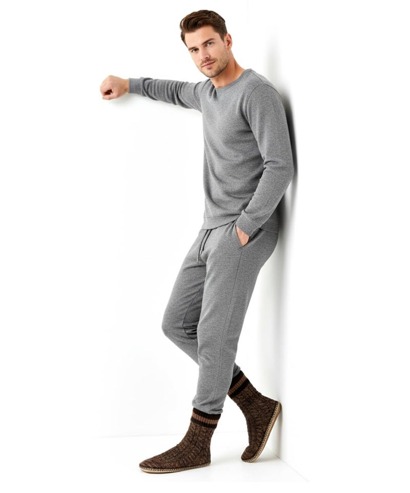 Cozylook Mens Slipper Socks Fleece Lined Non-slip Soles, Winter Soft Thick Cozy Home Boots, Warm Fuzzy House Shoes Indoor, Adult Size 8-9 - Image 2