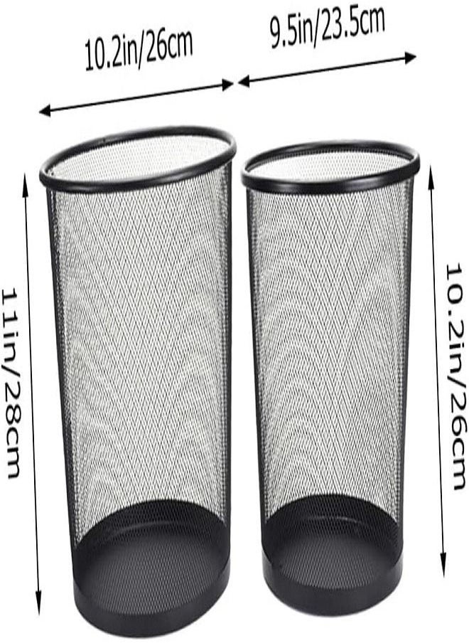Generic - Round Wastebasket Black Plastic Wastebasket Small Black Storage Basket Office Toilet Wastebasket Black Mesh Wastebasket Home Bedroom Black - Image 1