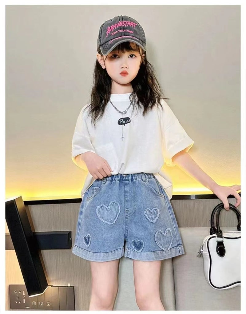 New Girls' Denim Shorts Factory Medium And Large Children'S Shorts Summer Fashion Girls' Shorts Western Style Children'S Clothing - Image 1