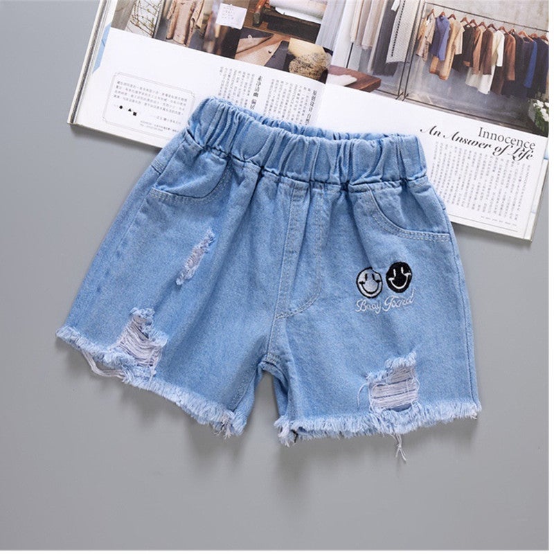 New Girls' Denim Shorts Factory Medium And Large Children'S Shorts Summer Fashion Girls' Shorts Western Style Children'S Clothing - Image 3
