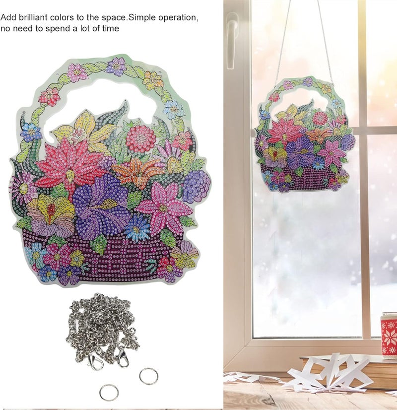 QWUUYEC Rhinestone Painting Pendant DIY Kit, Special Shape, Bright Colors, Complete Tools Included - Easy Assembly, Vibrant Light Reflection, Perfect for Home and Gifts - Image 4