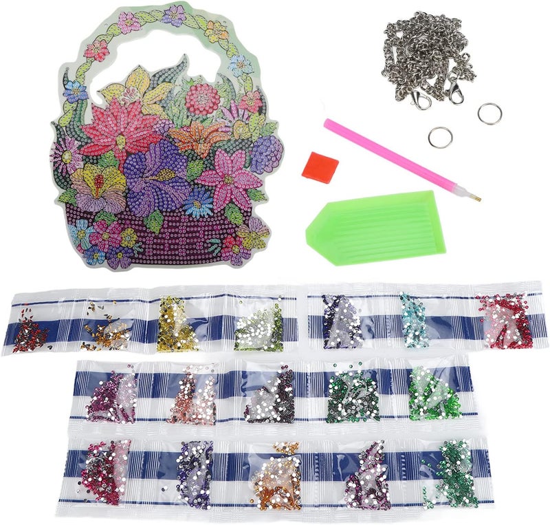 QWUUYEC Rhinestone Painting Pendant DIY Kit, Special Shape, Bright Colors, Complete Tools Included - Easy Assembly, Vibrant Light Reflection, Perfect for Home and Gifts - Image 1
