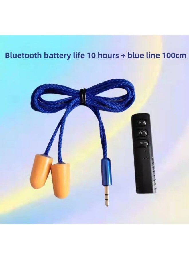 Generic - Bluetooth Wired Bass Work Lazy Listening To Songs HD Call Labor Protection Earplug Headset Camouflage Anti-Noise-Color:Bluetooth Battery Life Ten Hours + Blue Line Cm - Image 1