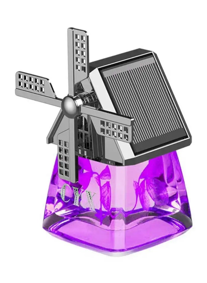 BLUE CORAL Car Air Freshener Light Styling Solar Windmill Model Center Console Decoration Auto Fragrance Air Fresheners Car Accessories (Purple)  - Image 1